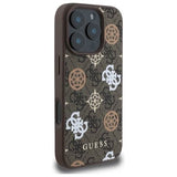 Guess 4G PU Peony Background Case with MagSafe for iPhone 16 Pro Max 6.9" Brown - GUHMP16XP4PWPW