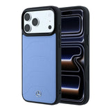 Mercedes Leather Mesh Bow Line Case with MagSafe for iPhone 17/18 Pro 6.3" Blue - MEHMP18L25PMERCB