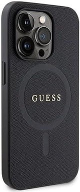Guess Saffiano Hard Case with MagSafe for iphone 15 Pro 6.1" Black - GUHMP15LPSAHMCK