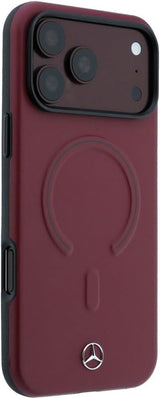 Mercedes Leather 3D MagSafe Case for iPhone 17/18 Pro 6.3" Burgundy - MEHMP18L25PEMMOR