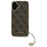 Guess 4G Charms Collection Case for iPhone 16 6.1" Brown - GUHCP16SGF4GBR