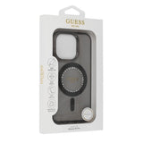 Guess IML Rhinestones Case with MagSafe for iPhone 16 Pro 6.3" Black - GUHMP16LPFTDTEK
