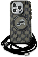 Karl Lagerfeld Karl & Choupette Crossbody Case with MagSafe for iphone 15 Pro Max 6.7" Black - KLHMP15XHCKCKLCK