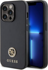 Guess Strass Metal Logo Hard Case for iphone 15 Pro 6.1" Black - GUHCP15LPS4DGPK