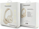 Guess Script Metal Logo On Ear Wireless Headphone Beige - GUBHV6SCE