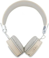 Guess Grained Classic Round Shape Bluetooth On Ear ENC Headphone Beige - GUBH70PGTSPSE