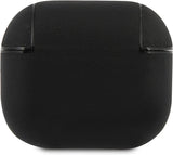 BMW Leather Cover with Silver Logo for Airpods 3 Black - BMA3SSLBK