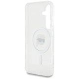 Karl Lagerfeld Button Karl Head Printed Logo Case with MagSafe for Samsung Galaxy S25 6.2" Clear - KLHMS25SHLSKIH