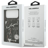Karl Lagerfeld Grained Pattern & Logo Case with MagSafe for iPhone 17 Pro Max 6.9" Black - KLHMP17XPGGRMPK