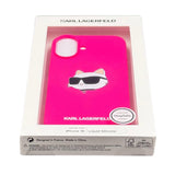 Karl Lagerfeld Silicone Choupette Head Print Case with MagSafe for iPhone 16 6.1" Fuchsia - KLHMP16SSCHPPLF