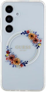 Guess IML Flowers Wreath Hard Case with MagSafe for Samsung Galaxy S24 6.2" Clear - GUHMS24SHFWFCT
