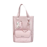 Nimmy Magnetic Fashion Series Combo White Cat Laptop Backpack with Detachable Pouch Pink - N-CXMC-STSJDNBZH-04