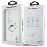 Karl Lagerfeld Button Karl & Choupette Heads Printed Logo Case with MagSafe for Samsung Galaxy S25 6.2" Clear - KLHMS25SHLSKCH