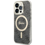 Guess IML 4G with MagSafe Hard Case for iphone 15 Pro 6.1" Black - GUHMP15LH4STK