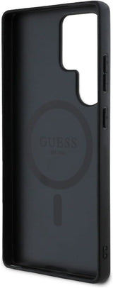 Guess Leather 4G Coloured Ring Classic Logo Case with MagSafe for Samsung Galaxy S25 Ultra 6.9" Black - GUHMS25LG4GFRK