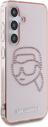 Karl Lagerfeld Rhinestones Karl Head Logo Case for Samsung Galaxy S25 6.2" Pink - KLHCS25SHKHDCELP