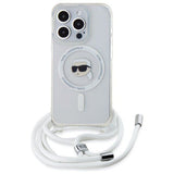 Karl Lagerfeld Crossbody IML Karl Head Case with MagSafe for iPhone 16 Pro 6.3" Clear - KLHMP16LHCKHNT