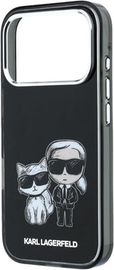 Karl Lagerfeld IML Karl & Choupette Bodies Sketch Print Case with MagSafe for iPhone 17/18 Pro Max 6.9" Black - KLHMP18X6HKCIDK