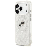 Karl Lagerfeld IML Glitter Karl & Choupette Heads Logo Case with MagSafe for iPhone 17 Pro 6.3" Grey - KLHMP17LHMKBKCHOG