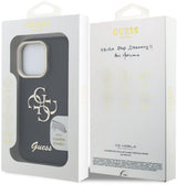 Guess PU Grained 4G Logo Stand Camera Frame Case for iPhone 16 Pro Max 6.9" Black - GUHCP16XPCS4GSK