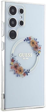 Guess IML Flowers Wreath Hard Case with MagSafe for Samsung Galaxy S24 Ultra 6.8" Clear - GUHMS24LHFWFCT