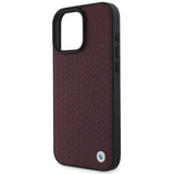 BMW Sign Leather Diamond Metal Logo Case with MagSafe for iPhone 16 Pro Max 6.9" Red - BMHMP16X23RDDR