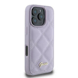 Guess Quilted Metal Logo Case for iPhone 16 Pro 6.3" Light Purple - GUHCP16LPSQSQSU
