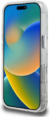 Karl Lagerfeld IML Karl Script Pattern with MagSafe Case for iPhone 16 Pro 6.3" White - KLHMP16LHMSPUSH