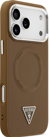 Guess Triangle Logo Case with MagSafe for iPhone 17 Pro Max 6.9" Brown - GUHMP17XPSDTSCMW