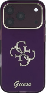 Guess IML 4G Script Metal Logo Case for iPhone 17/18 Pro Max 6.9" Burgundy - GUHCP18X5HC4MLSU