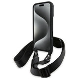 BMW M Series Carbon Stripe & Strap Case for iPhone 16 6.1" Black - BMHCP16S23PSCCK