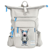 Nimmy Cool & Cute 2.0 Blue Terrier Dog Laptop Backpack with Detachable Pouch Grey - N-KM-DNBB-019