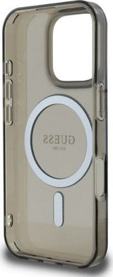 Guess IML Glitter Circle Case with MagSafe for iPhone 16 Pro 6.3" Black - GUHMP16LHFGEREK