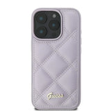 Guess Quilted Metal Logo Case for iPhone 16 Pro 6.3" Light Purple - GUHCP16LPSQSQSU