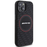 Mercedes AMG Carbon Pattern Liquid Silicone Case with MagSafe for iphone 15 6.1" Black - AMHMP15S23SMRK