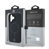 Mercedes Plain Smooth Leather Case with MagSafe for iPhone 16 6.1" Black - MEHMP16S23RCMK