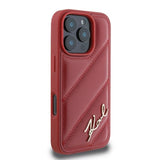 Karl Lagerfeld Quilted Signature Case for iPhone 16 Pro Max 6.9" Red - KLHCP16XPQDSMGR