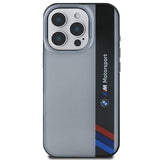BMW Motosport IML Vertical Stripe Case for iPhone 16 Pro Max 6.9" Grey - BMHCP16X23HTFEG