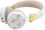 Guess 4G Triangle Round Shape ENC Bluetooth On Ear Headphones White - GUBH70E4PTMH