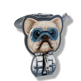 Nimmy Cool & Cute 2.0 Little Rich Tycoon Dog Embroidery Magnetic Stand with MagSafe Black - N-KM-BSZJ-01