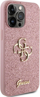 Guess Glitter Script Big 4G Case for iphone 15 Pro Max 6.7" Pink - GUHCP15XHG4SGP