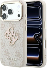 Guess 4G & Big Resin Logo Case for iPhone 17/18 Pro 6.3" Pink - GUHCP18L6P4SRMLP