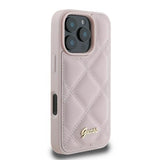 Guess Quilted Metal Logo Case for iPhone 16 Pro 6.3" Pink - GUHCP16LPSQSQSP