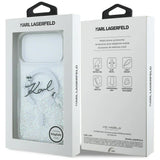 Karl Lagerfeld Liquid Glitter Karl Script Logo Case with MagSafe for iPhone 17 Pro 6.3" Clear - KLHMP17L6LKSCAMT