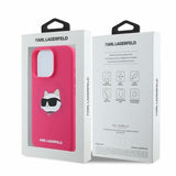 Karl Lagerfeld Silicone Choupette Head Print Case with MagSafe for iPhone 16 Pro Max 6.9" Fuchsia - KLHMP16XSCHPPLF