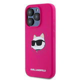 Karl Lagerfeld Choupette Head Silicone Case with MagSafe Case for iPhone 15 Pro 6.1" Pink - KLHMP15LSCHPPLF