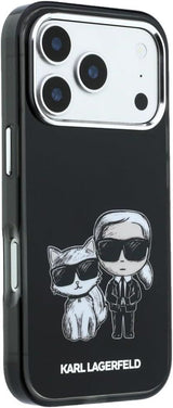 Karl Lagerfeld IML Karl & Choupette Bodies Sketch Print Case with MagSafe for iPhone 17/18 Pro 6.3" Black - KLHMP18L6HKCIDK