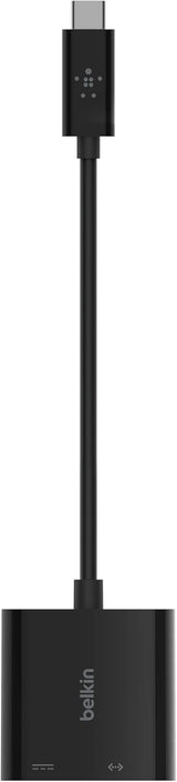 Belkin 2 in 1 USB C to Ethernet Adapter with 60W USB C Charging Cable for MacBook Black - INC001btBK