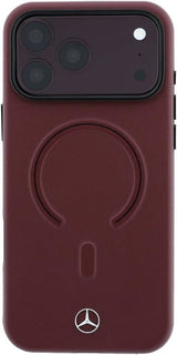 Mercedes Leather 3D MagSafe Case for iPhone 17/18 Pro Max 6.9" Burgundy - MEHMP18X25PEMMOR