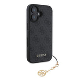 Guess 4G Charms Collection Hybrid Case for iPhone 16 6.1" Black - GUHCP16SGF4GCK